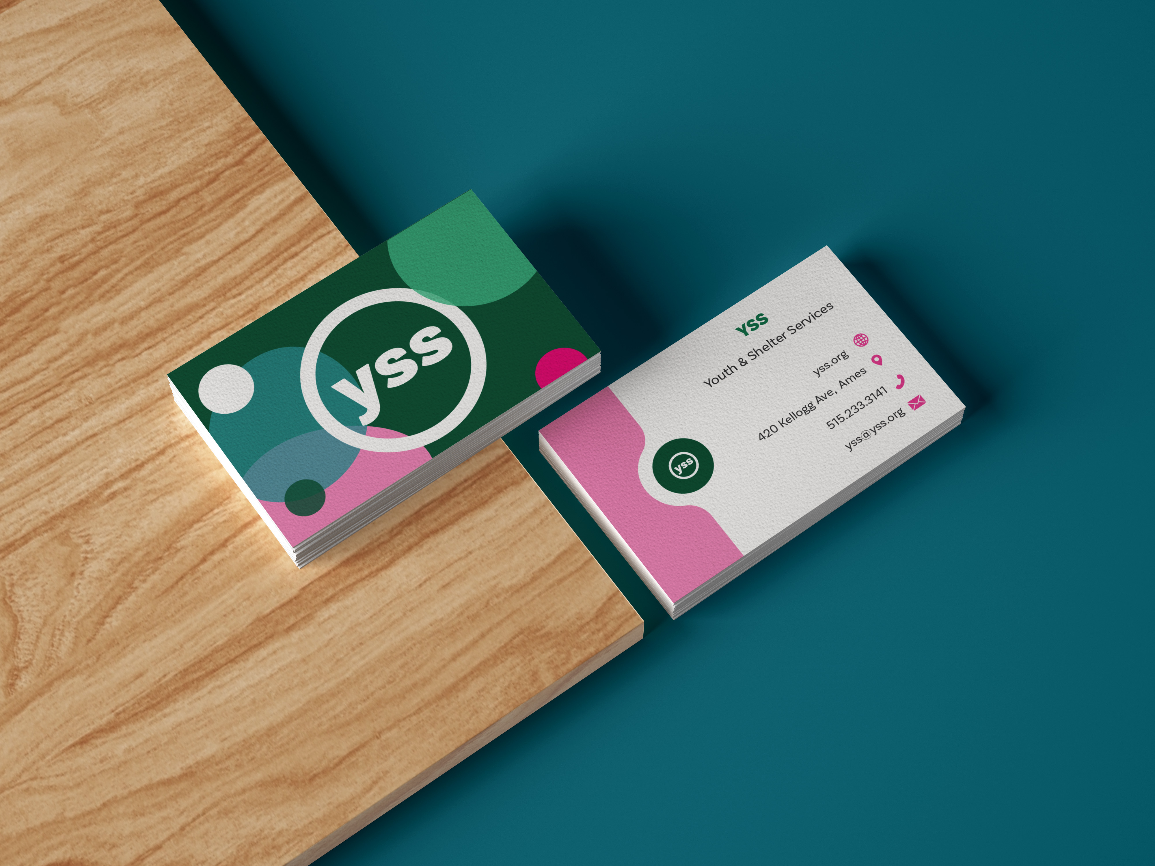 Mockup of YSS business cards